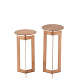 Détail du métal cuivré de la table d'appoint J-Line Zino High