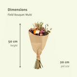 Bouquet de champ de fleurs sèches Multi - Ø20 - ↨50cm