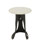 Détail de la finition de la table d'appoint J-Line en noir et blanc