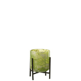 Lanterne J-Line Standing Marble en verre et fer vert, vue de face