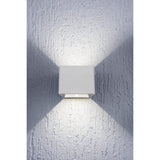 «Cube» de la lumière murale sans fil magnétiquement, env. 10 x 10 cm, en métal blanc, avec capteur de mouvement