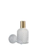 Bouteille décorative J-Line + bouchon relief - verre - transparent - 30 cm