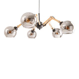 5 lampe suspendue en verre "Soito" Lampe suspendue en métal, en verre et en caoutchouc, avec prise E14, pour salle à manger, salon, couloir ou bureau, 80 cm de diamètre