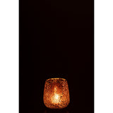 Bougeoir J-Line Liline en verre marron, ambiance décorative