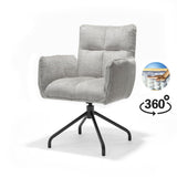 Fauteuil Nova Tissu Cremona %2304 Naturel - Structure rotative 360 noir P14