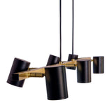 6 -Seater Pendant Light "Frida" en métal noir / or, lampe suspendue, Gu10, pendentif pour salle à manger, salon, couloir ou bureau, 115 cm de long