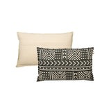 Coussin en coton noir et blanc cassé 50x30