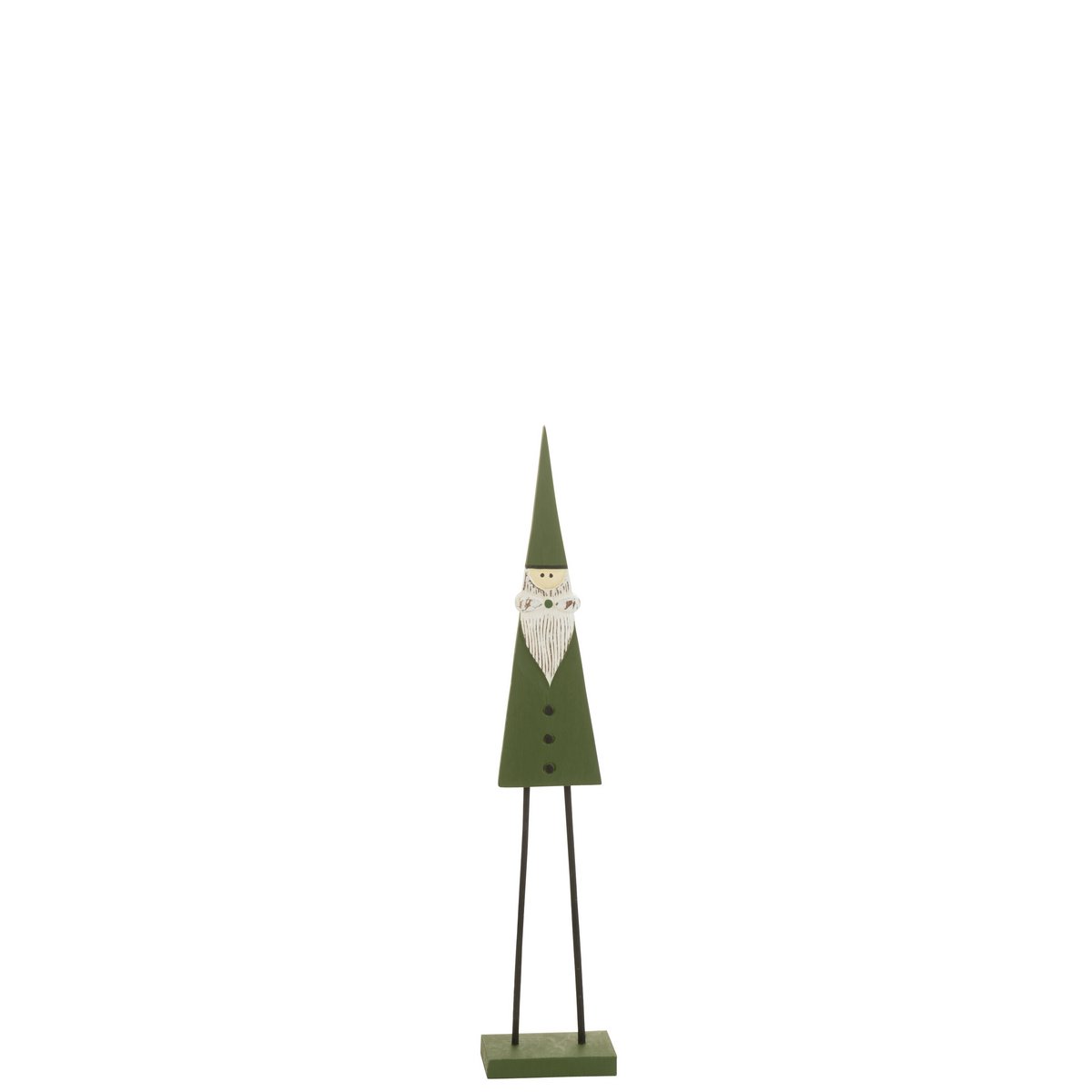 Père Noël sur pied en bois vert, décoration de Noël élégante