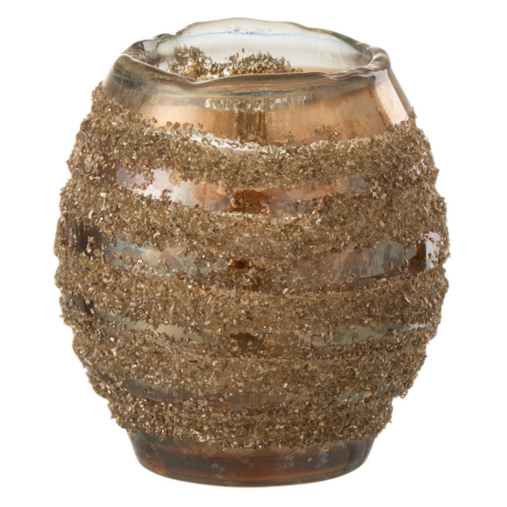 Lanterne J-Line Stripe Round en verre marron, vue avant