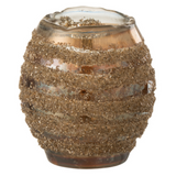 Lanterne J-Line Stripe Round en verre marron, vue avant