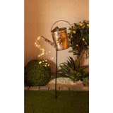 Brochette de terre solaire LED (canette d'arrosage) h: 110 cm galvanisé, pour une brochette à l'extérieur, en métal et en plastique en argent, avec une LED intégrée