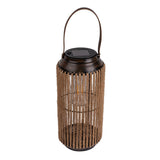 LED SOLAIRE LED "KORBINIAN" pour le jardin et la terrasse, lampe décorative en métal avec tension de jute dans la nature, LED lampe solaire fermement installée pour l'extérieur 29 x 13 cm