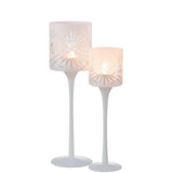 Photophore J-Line sur pied Santorini - verre - blanc - grand