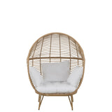Chaise longue J-Line Ovale en métal naturel vue de face