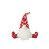 Figurine de Noël J-Line en céramique rouge et blanc, détail du motif