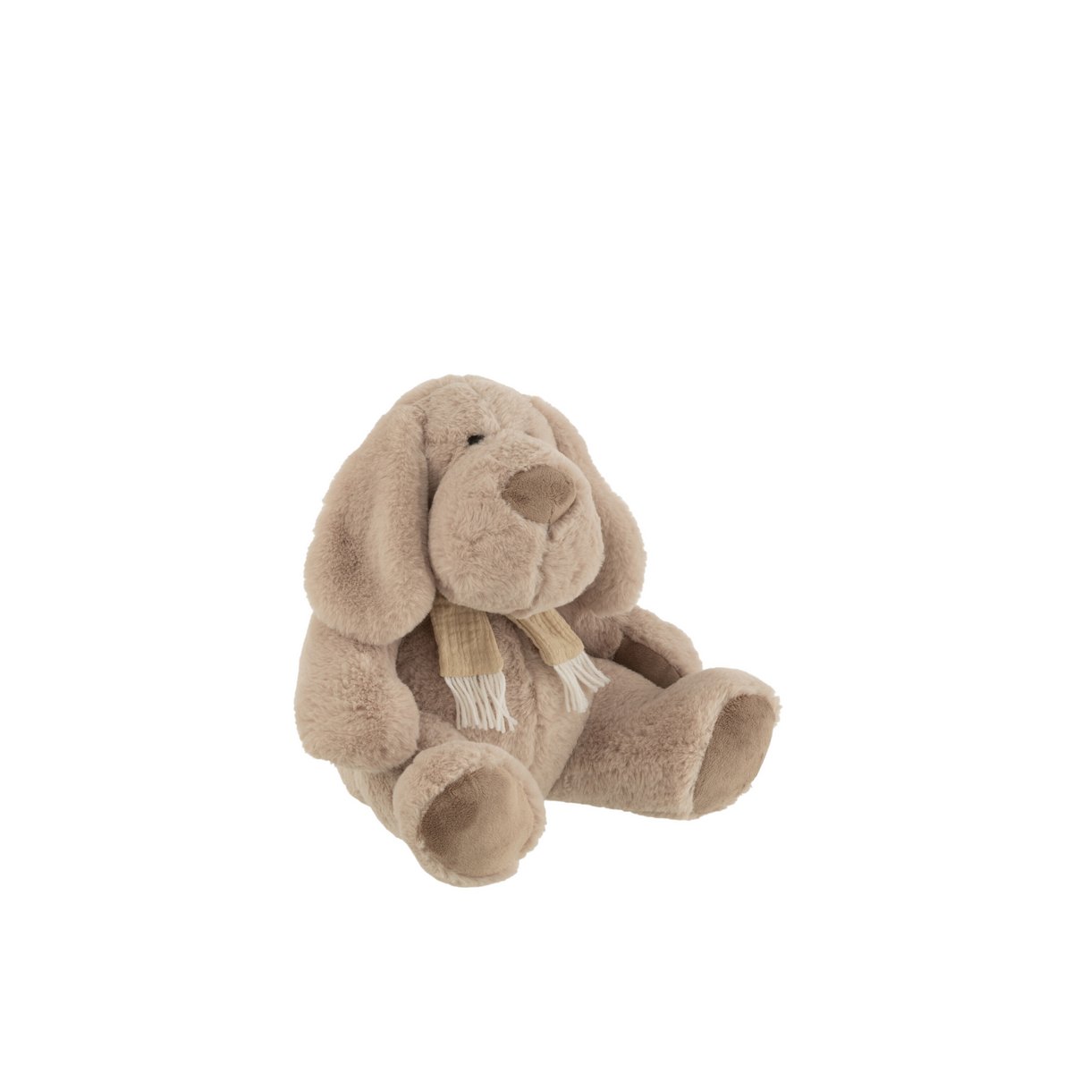 Chien Assis Écharpe Beige J-Line - Décoration élégante en coton