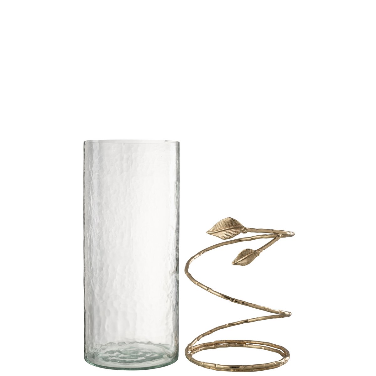 Vue latérale du vase feuille J-Line, soulignant son design élégant.