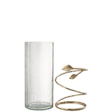 Vue latérale du vase feuille J-Line, soulignant son design élégant.