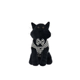 Butée de porte J-Line Cat Pied-De-Poule - vue avant avec motif Pied-De-Poule noir et blanc