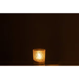 Photophore J-Line Bow en verre vert, ambiance salon