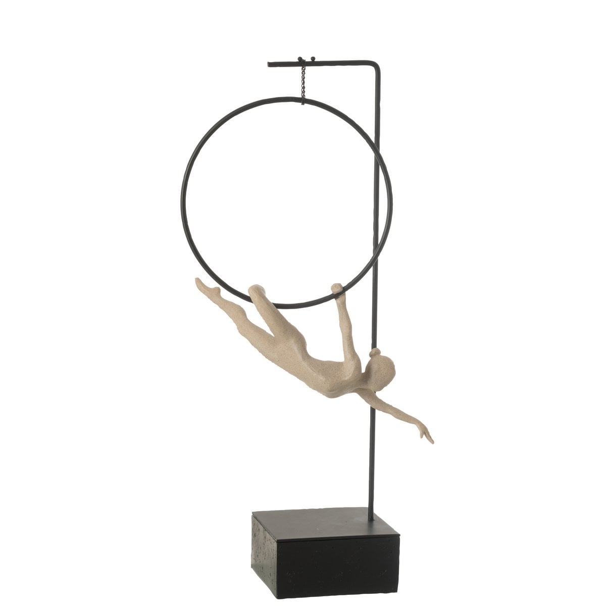 Cerceau de gymnaste Gamma J-Line en résine beige et noir, vue de face.