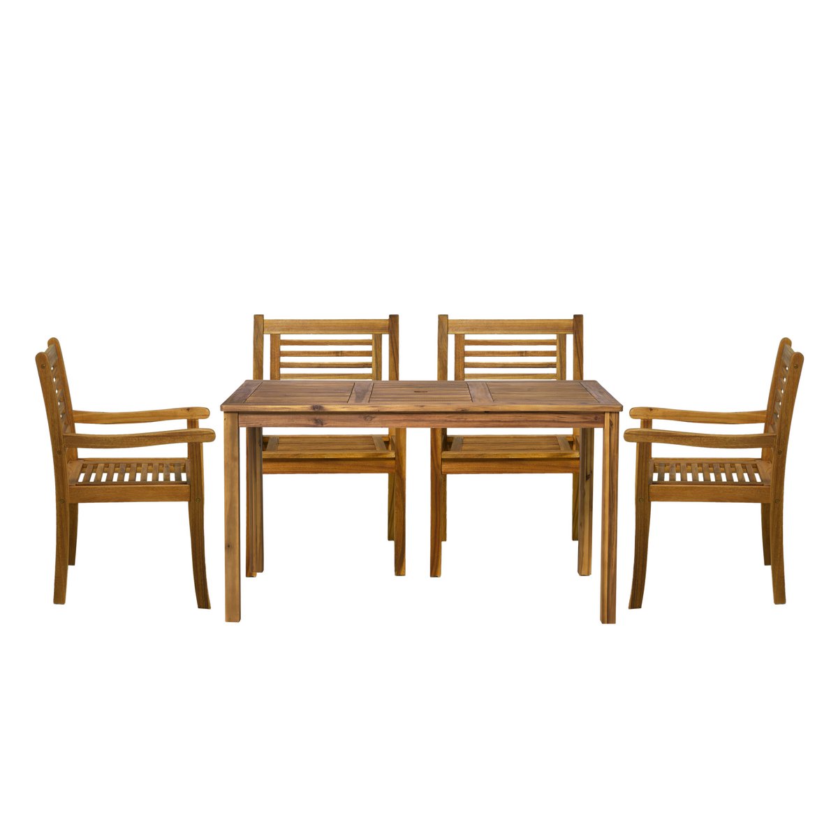 Salon de jardin en bois d'acacia avec fauteuils et table