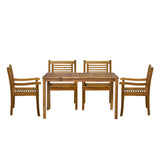 Salon de jardin en bois d'acacia avec fauteuils et table