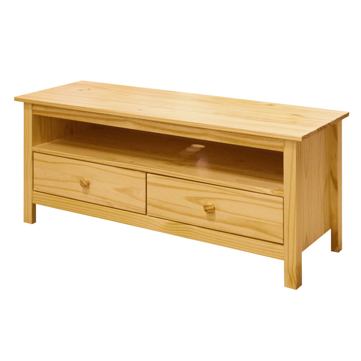 Meuble TV en bois avec tiroirs et finition laquée