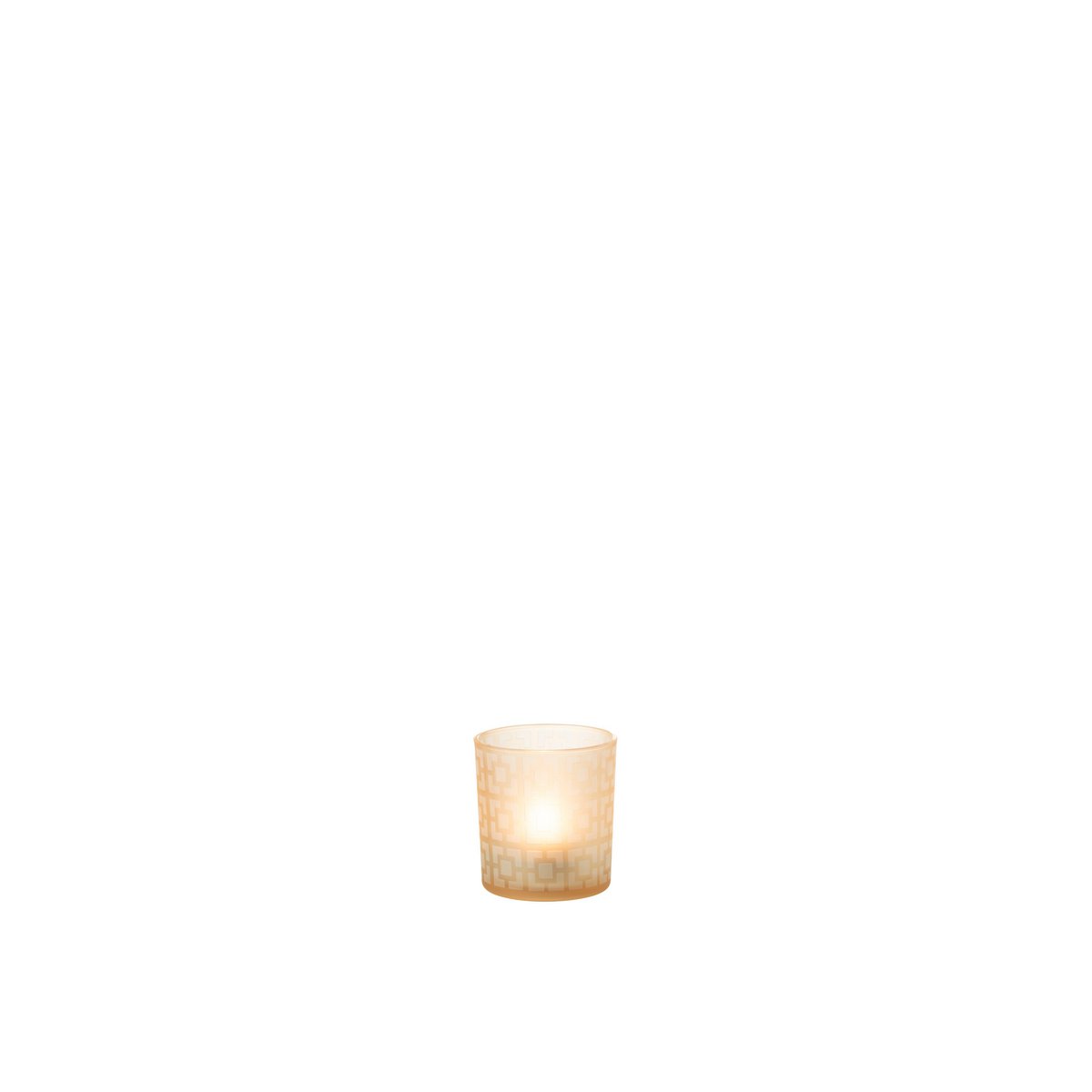Photophore J-Line Squares en verre beige, vue de face