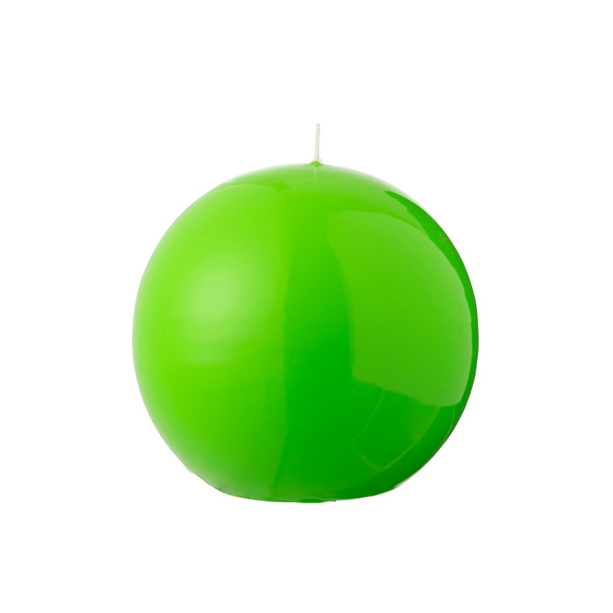 Bougie Boule Cire Fluo Vert J-Line - Vue de face
