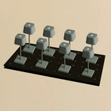 Lot de 8 lampes de table rechargeables grises avec station de recharge