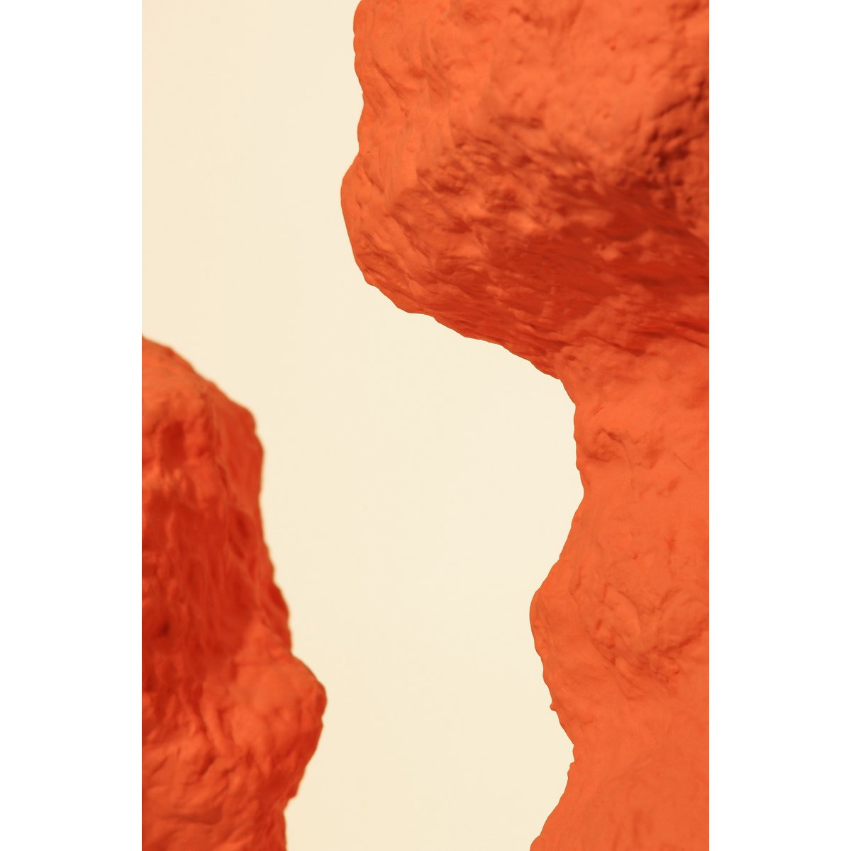 Vase en céramique orange avec des fleurs
