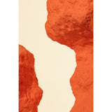 Vase en céramique orange avec des fleurs