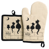 Lot gant/manique Dubout 3 chats Beige 18 x 28