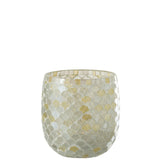 Bougeoir Mosaic en verre jaune J-Line, vue de face