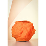Vase en céramique orange, vue latérale