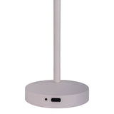 2 Set LED Battery Table Light "Gomba" pour l'extérieur et à l'intérieur, en métal et en plastique en blanc, 18,5 cm de haut