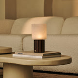 Lampe à poser rechargeable Frank bois foncé