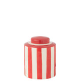 Détail de l'urne J-Line Listra Stripes montrant les motifs en porcelaine.