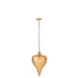 Lampe suspendue J-Line Drop en métal doré vue de face