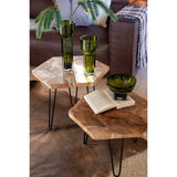 Vue latérale de la table d'appoint J-Line en métal
