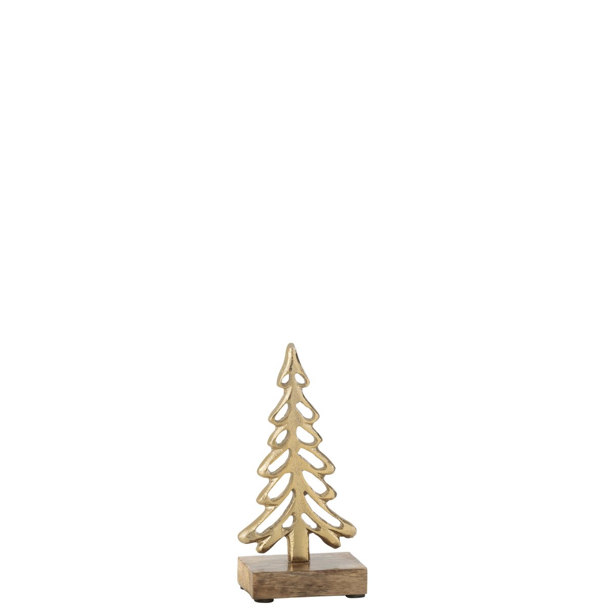 Arbre décoratif J-Line en or avec socle en bois, design moderne