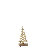 Arbre décoratif J-Line en or avec socle en bois, design moderne