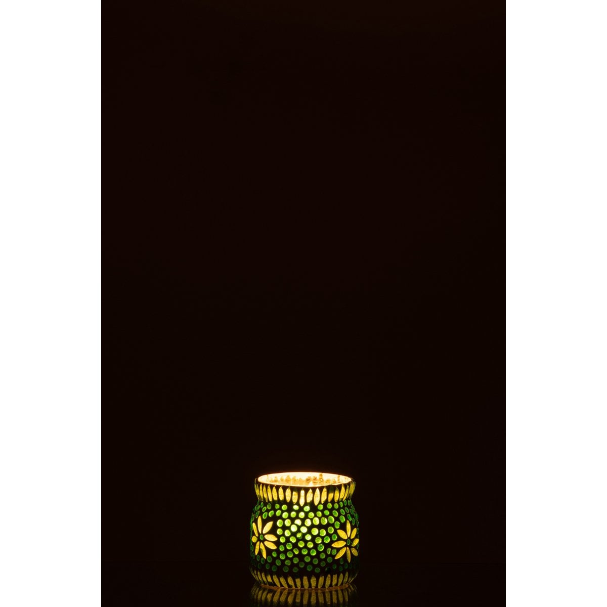 Bougeoir J-Line Bram, détail du verre vert