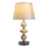 Lampe de table en céramique "Araga" 36 cm de haut, lampe de table en métal, céramique, avec des lames de texte, beige, avec socket E14, éclairage pour salle à manger, salon, couloir ou bureau