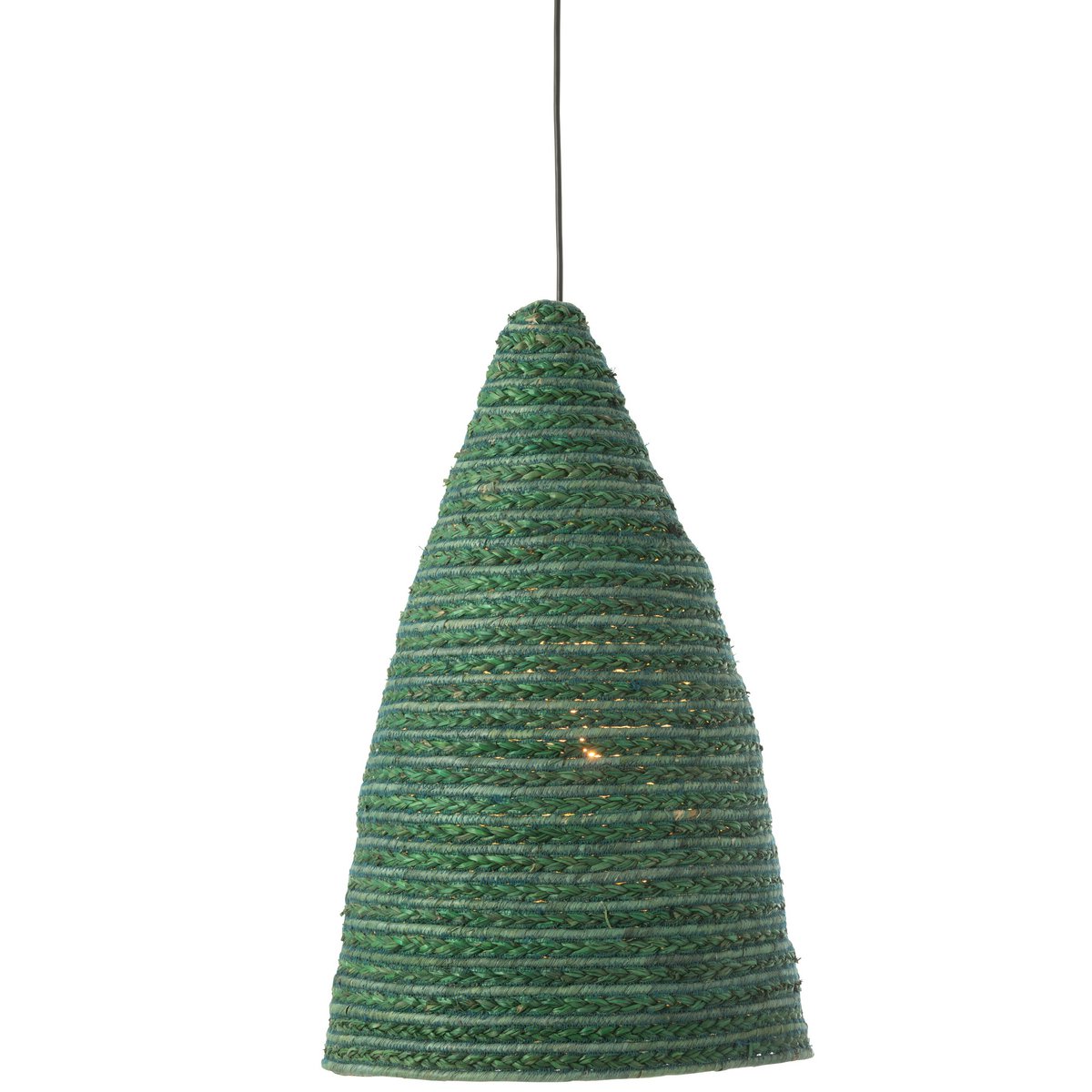 Détail du matériau rotin de l'abat-jour J-Line en maïs vert