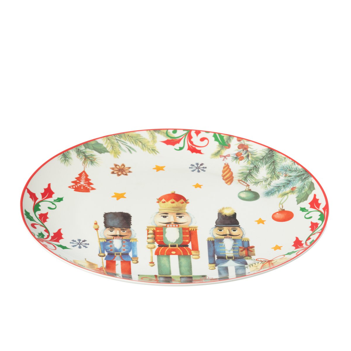 Ambiance de table avec l'assiette Casse-Noisette en céramique blanche