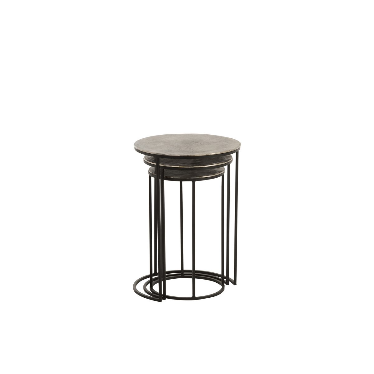 Lot de 3 tables d'appoint J-Line Round, ambiance moderne.