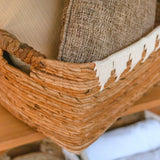 Panier de rangement avec décor en coton PISANG Panier décoratif tissé à la main en fibre de bananier