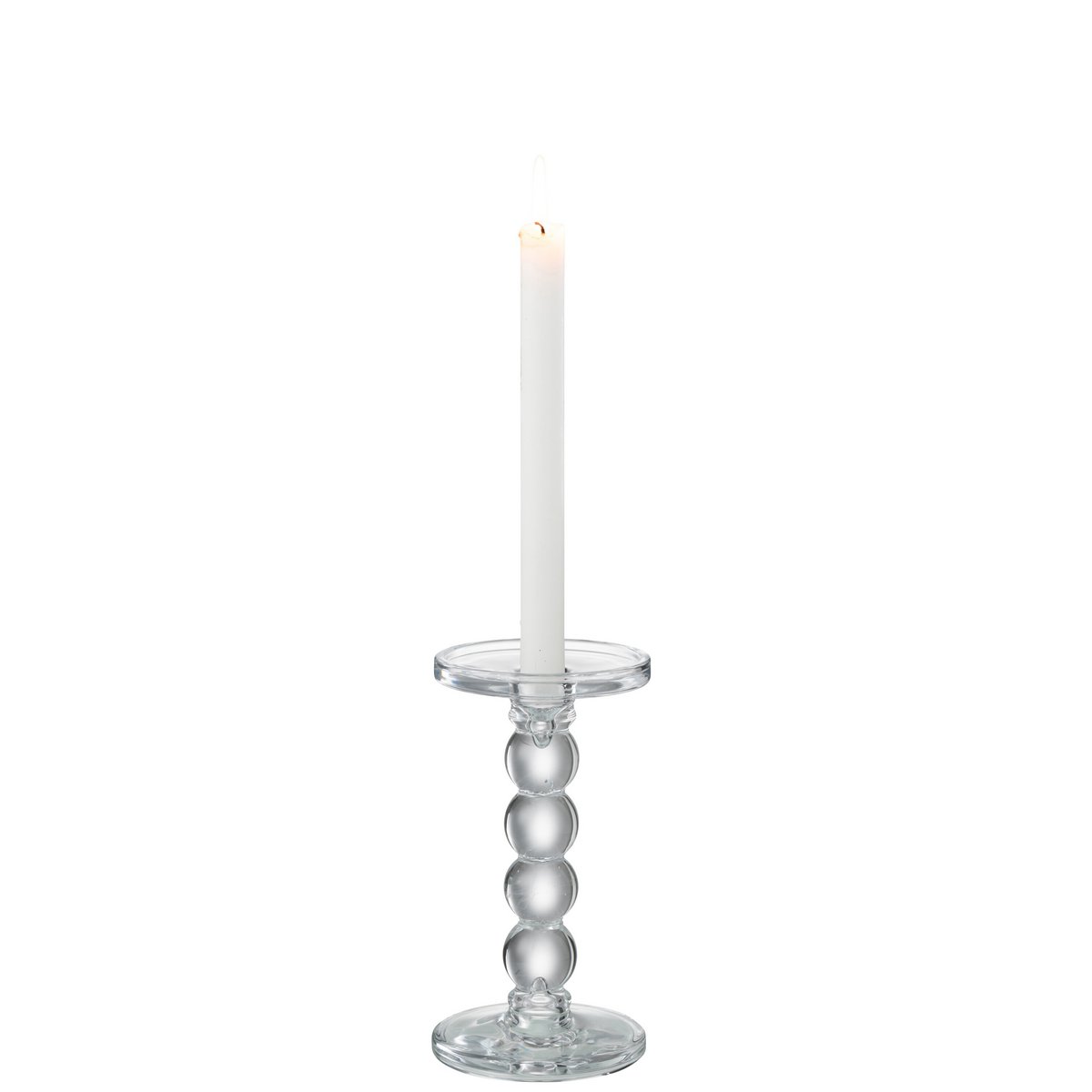 Détail du bougeoir J-Line Drops, finition en verre